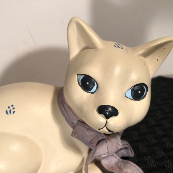 Vtg Flambro speckled beige ceramic cat - Picture 10 of 13